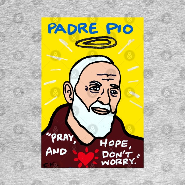 Saint Pio pop folk art by krusefolkart